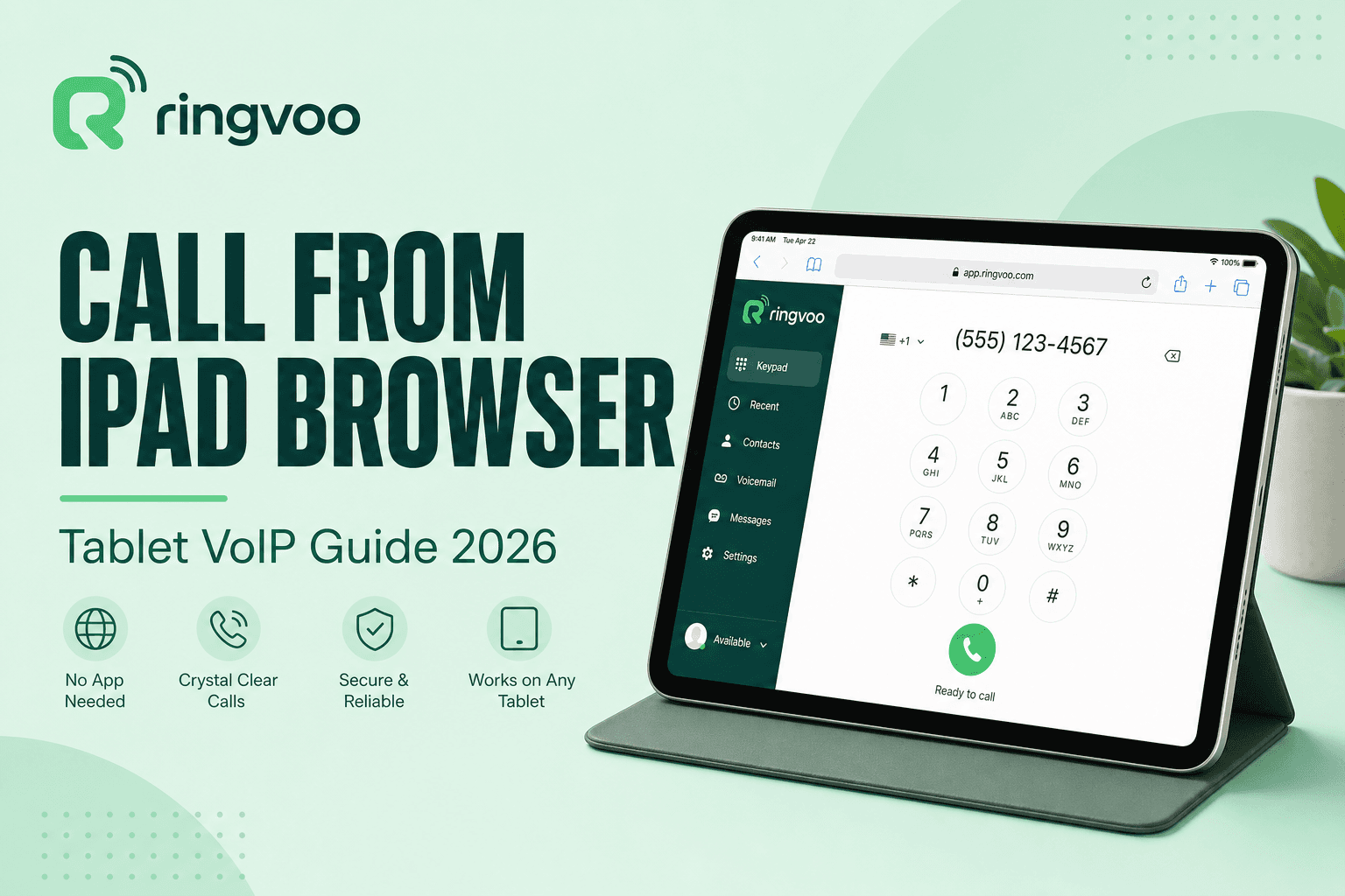 call from ipad browser — Ringvoo international calling guide cover illustration