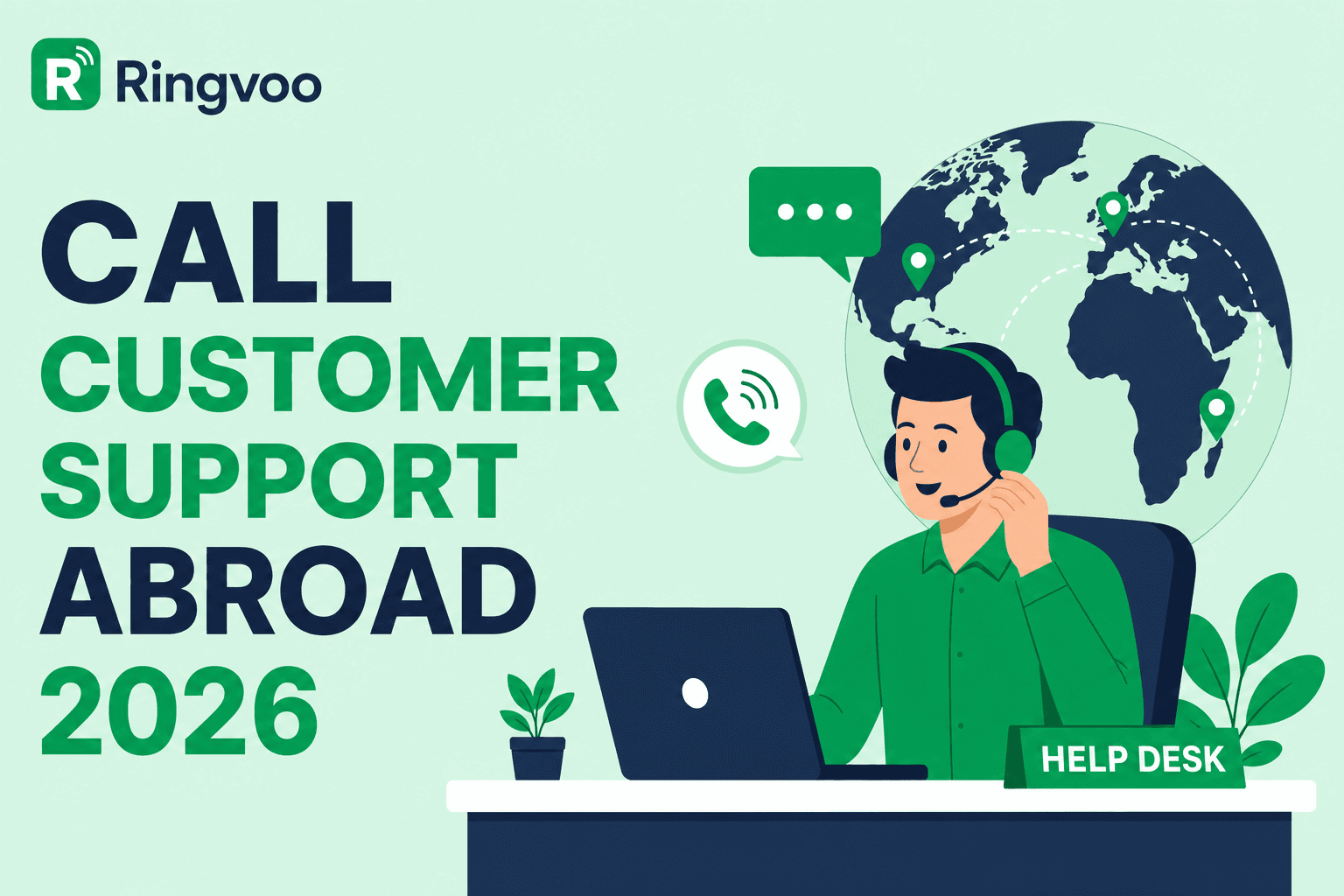 call customer support abroad — Ringvoo international calling guide cover illustration