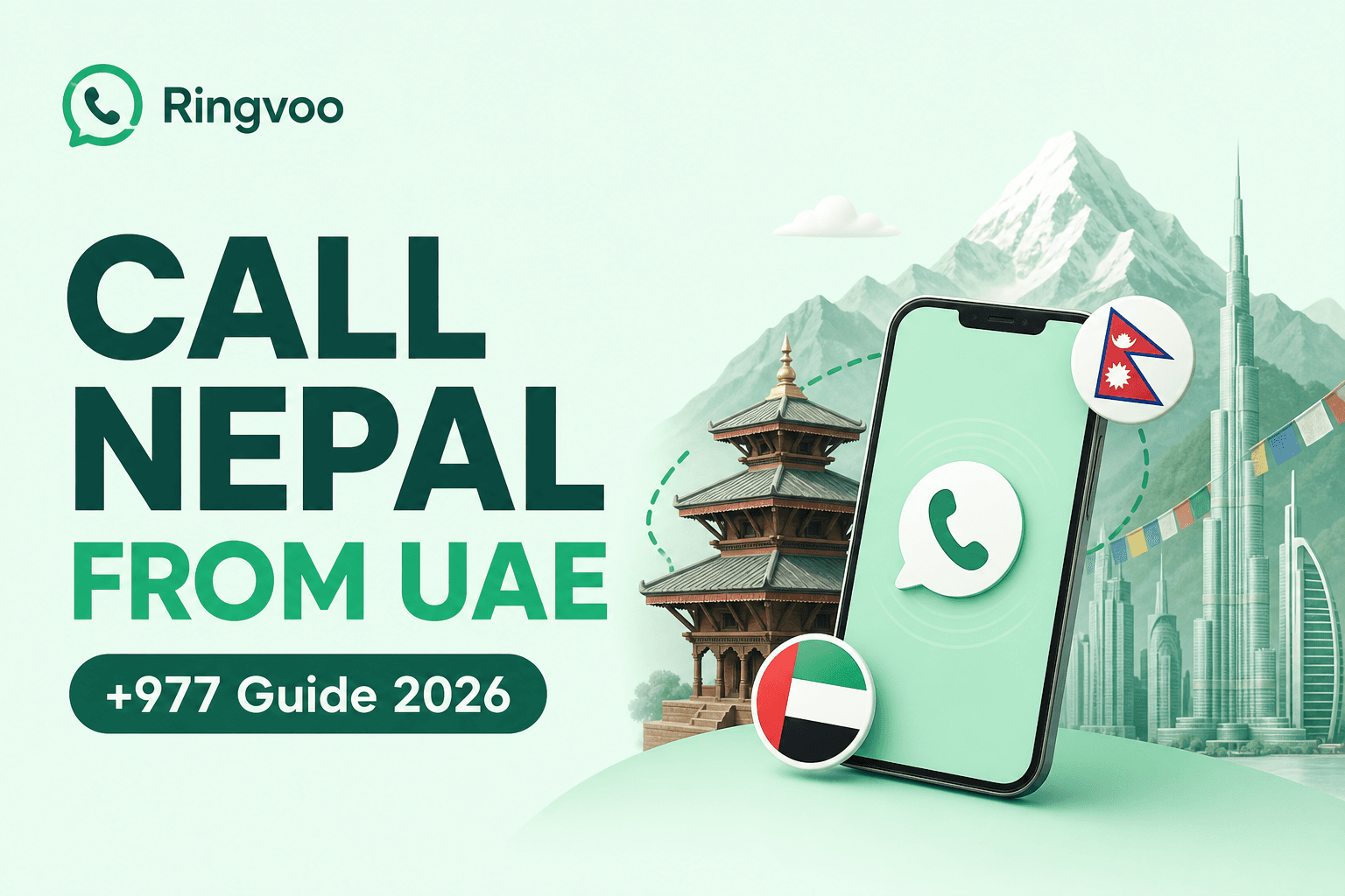 call nepal from uae — Ringvoo international calling guide cover illustration