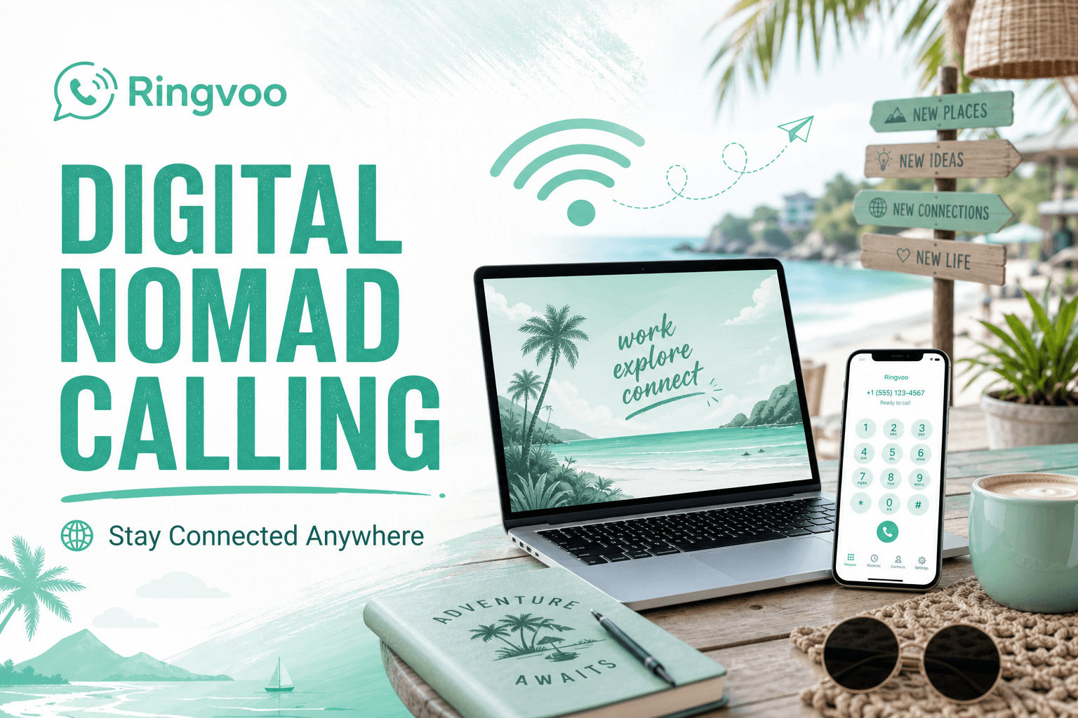 digital nomad international calls — Ringvoo international calling guide cover illustration