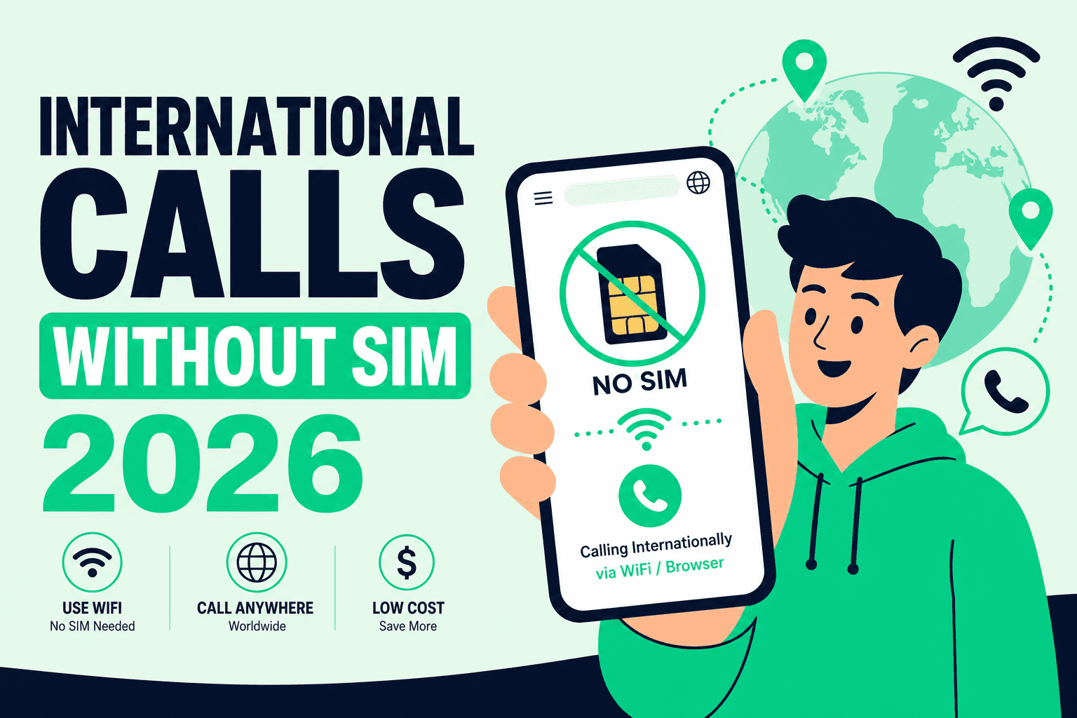 international calls without sim — Ringvoo international calling guide cover illustration