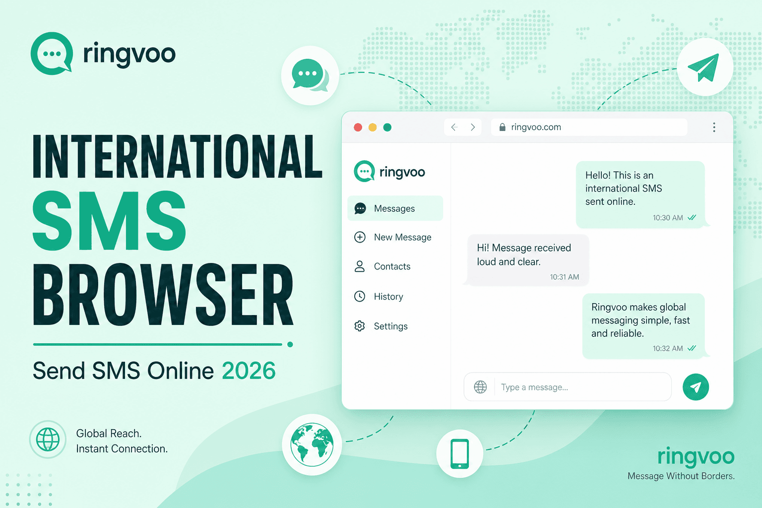 send international sms online — Ringvoo international calling guide cover illustration