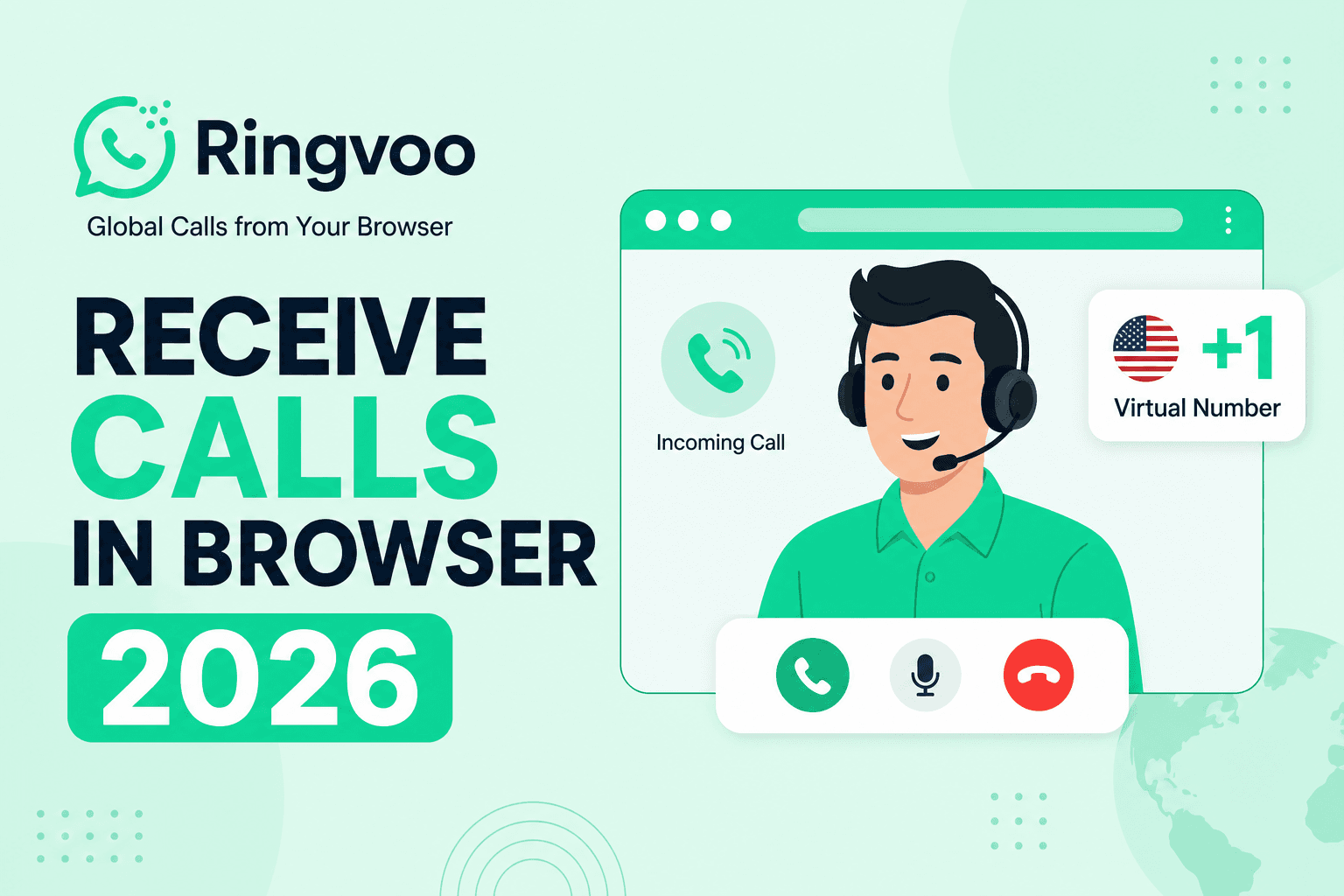 receive calls in browser — Ringvoo international calling guide cover illustration