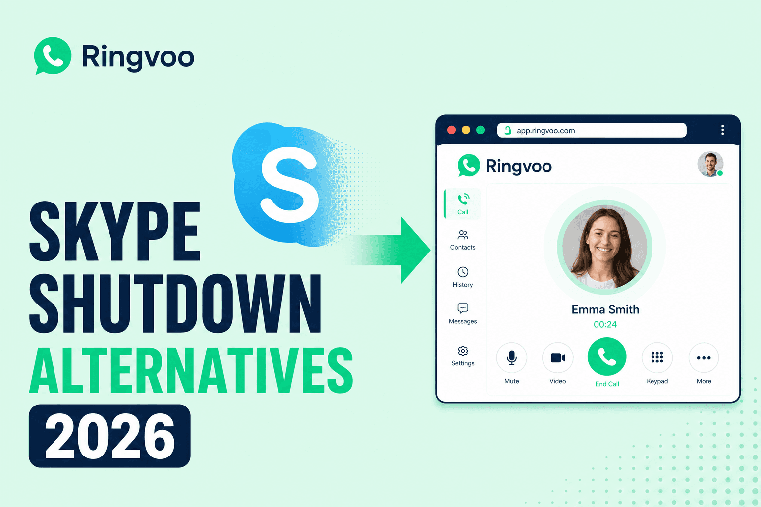 skype shutting down alternatives — Ringvoo international calling guide cover illustration