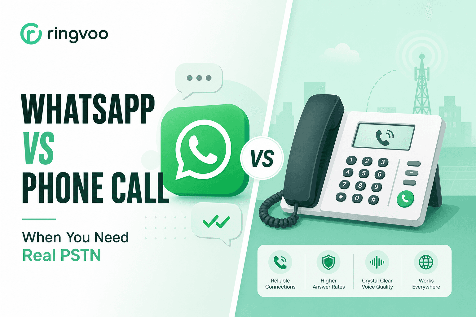 whatsapp vs phone call — Ringvoo international calling guide cover illustration